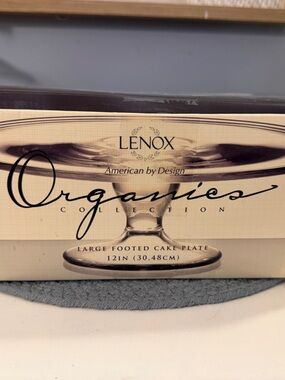 Lenox Crystal Organics Collection Footed Cake Plate